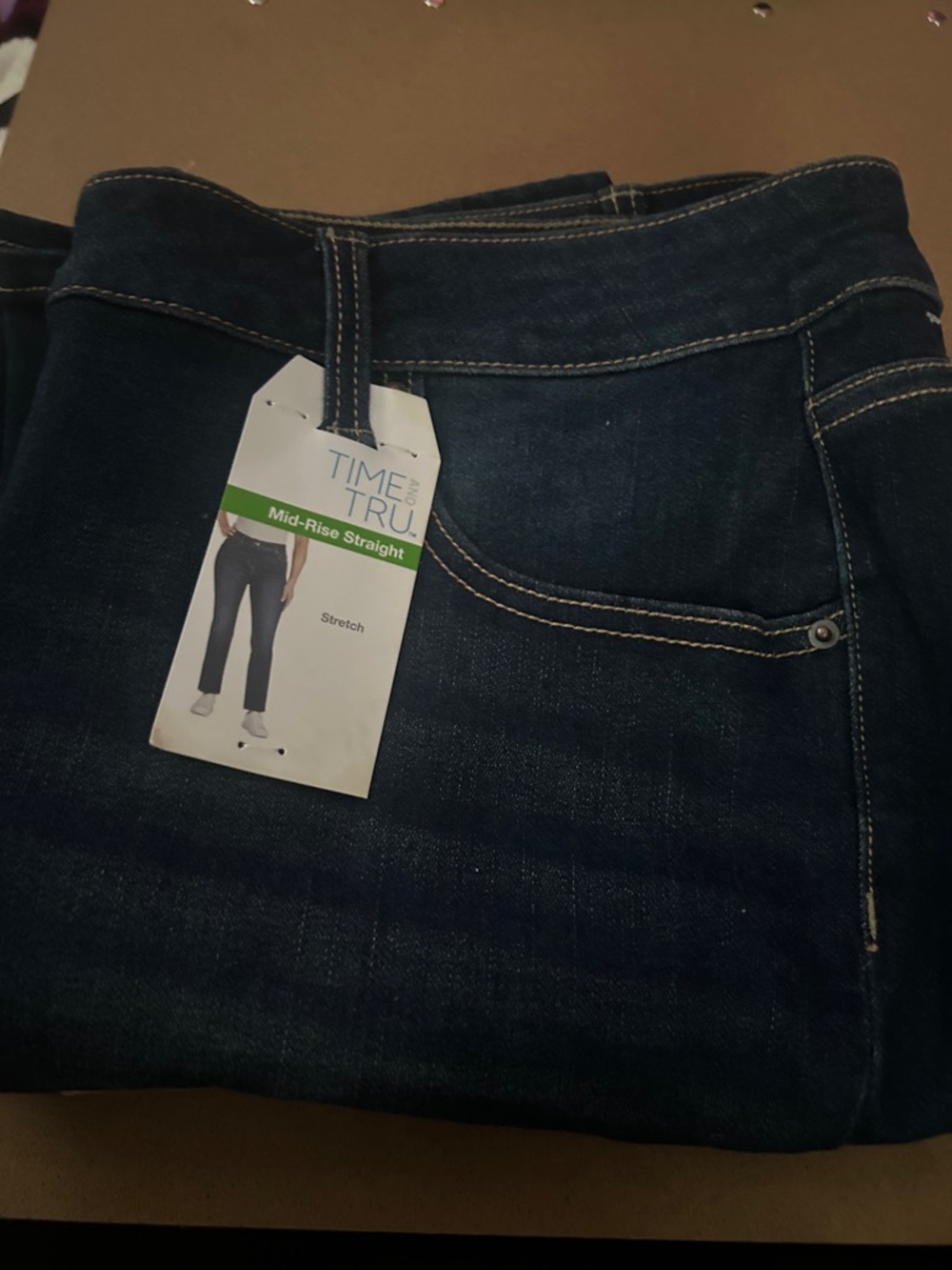 Time and Tru Women's Mid-Rise Straight Jeans - Dark Indigo